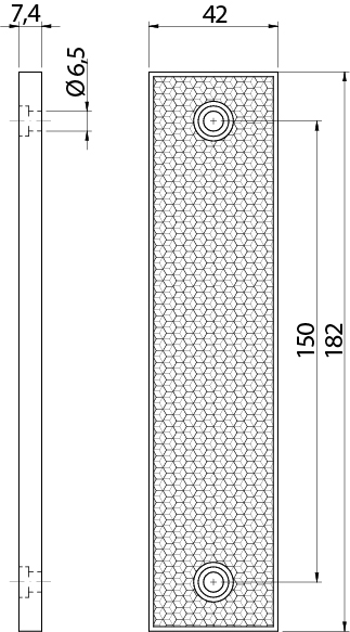 Refletor RL-106G Datasensing — retrorreflexivoivo 182×42