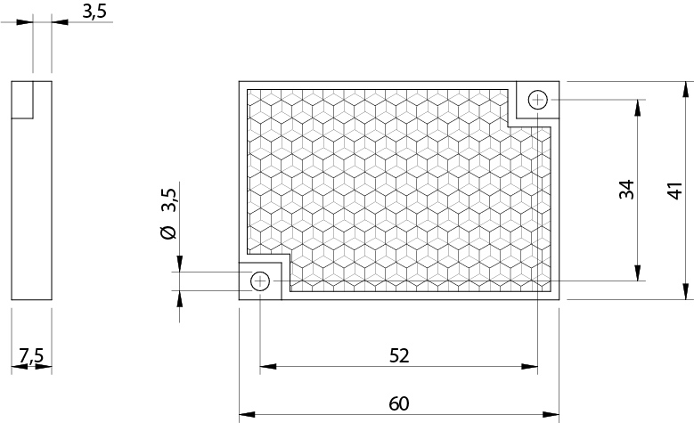 Refletor RL-116 Datasensing — retrorreflexivoivo 61×41