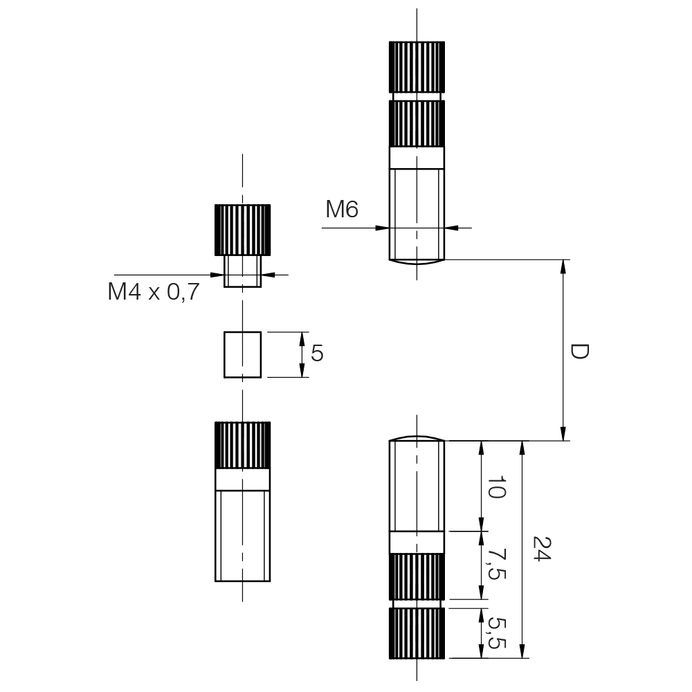 Fibra Ótica AF/ER5 Datasensing — Termin.S/R fibra core 1 mm 800 mm