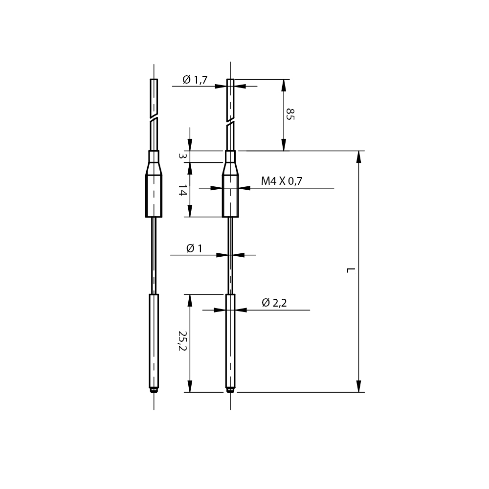 Fibra Ótica CF/RA4-10 Datasensing — Optical fibre not cutable Em./receptor 1 m