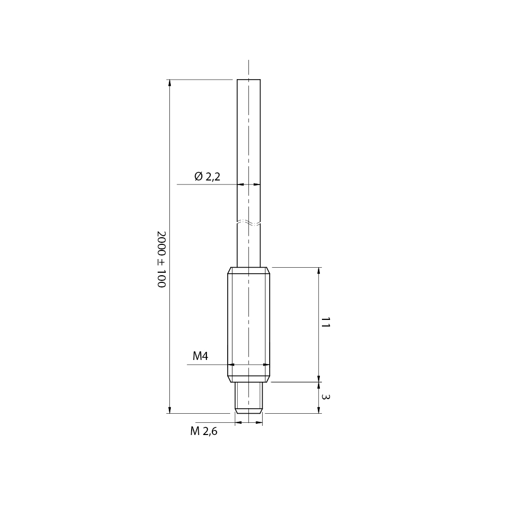 Fibra Ótica CF/RB3-20 Datasensing — Fib. ott. tagl. Em./Ric. 2 m x dev.