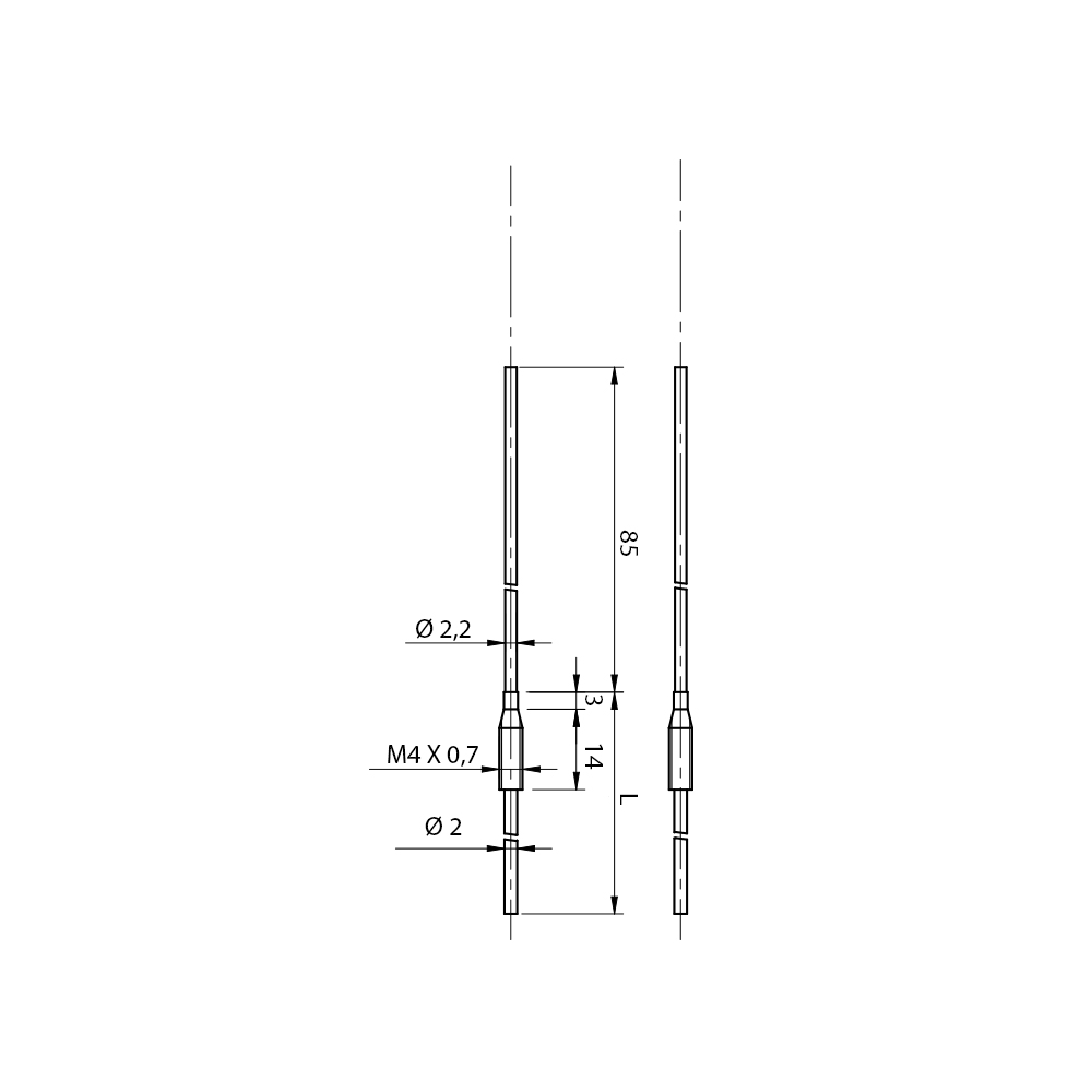 Fibra Ótica CF/RB4-10 Datasensing — Optical fibre cutable Em./receptor 1 m