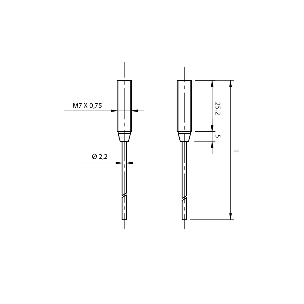 Fibra Ótica CF/RBA-20 Datasensing — Optical fibre cutable Em./receptor 2 m