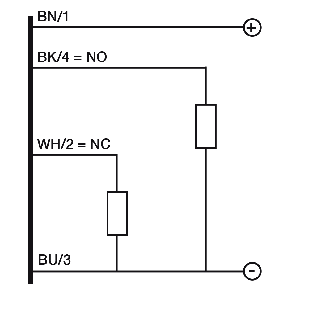 Sensor Capacitivo CQ55-BP-3A Datasensing — cúbico plástico DC 25 mm PNP NO+NC cabo 2m 90°