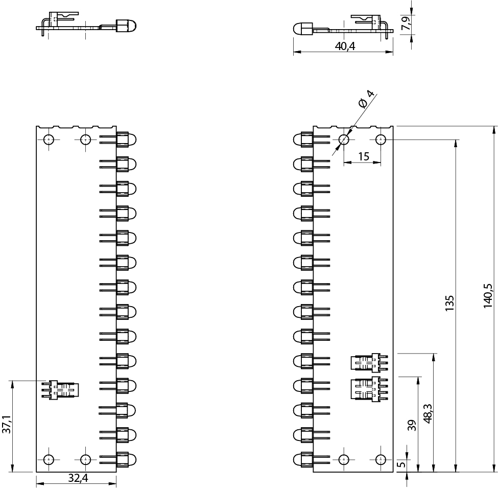 Sensor de Área NX14SR/XCN-AT10 Datasensing — Kit E+R NPN NC 14 feixes H=132mm axial com sens. ajustável com Check Sn = 500mm….2000mm tropic.