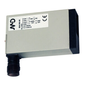 Sensor Fotoelétrico BS4/00-0E Datasensing — midi difuso 200 mm NPN/PNP NO/NC conector M12 90°