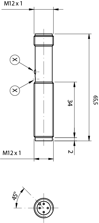 Sensor Fotoelétrico DM7/0P-1H Datasensing — Sensor Fotoelétrico M12 300 mm difuso PNP L/D com ajuste conector M12