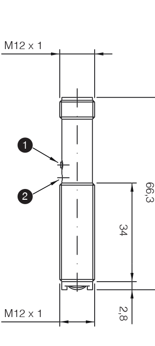 Sensor Fotoelétrico DMP/0N-1H Datasensing — M12 2,5 m polarizado NPN L/D com ajuste conectorM12