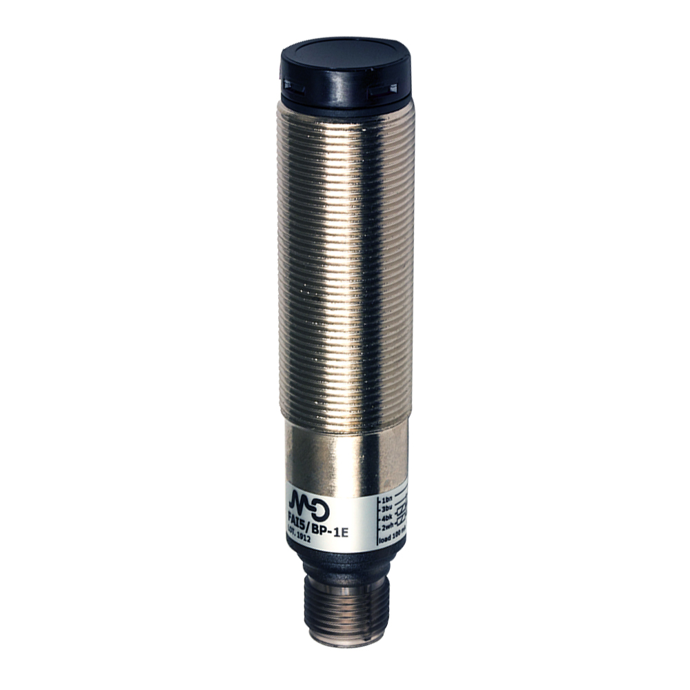 Sensor Fotoelétrico FAI5/BN-1E Datasensing — M18 Axial difuso 200 mm NPN NO+NC metálico conector M12