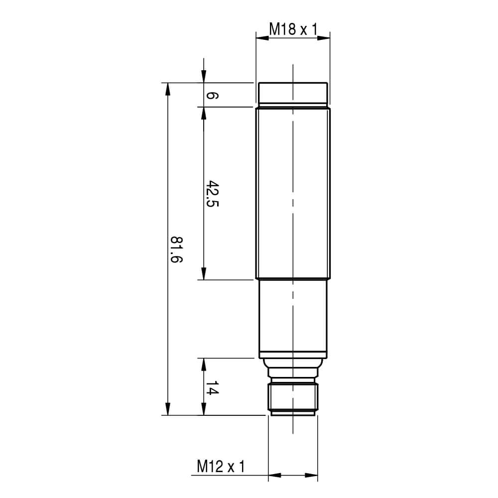 Sensor Fotoelétrico FAI5/BN-1E Datasensing — M18 Axial difuso 200 mm NPN NO+NC metálico conector M12