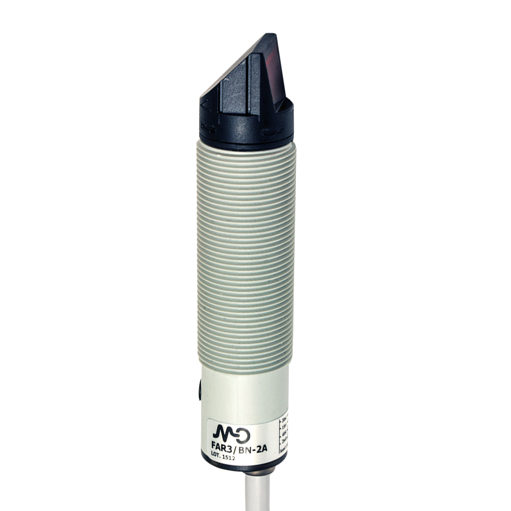 Sensor Fotoelétrico FAI7/BN-2A Datasensing — M18 90° difuso 400 mm ajustável NPN NO+NC plástico cabo 2m axial