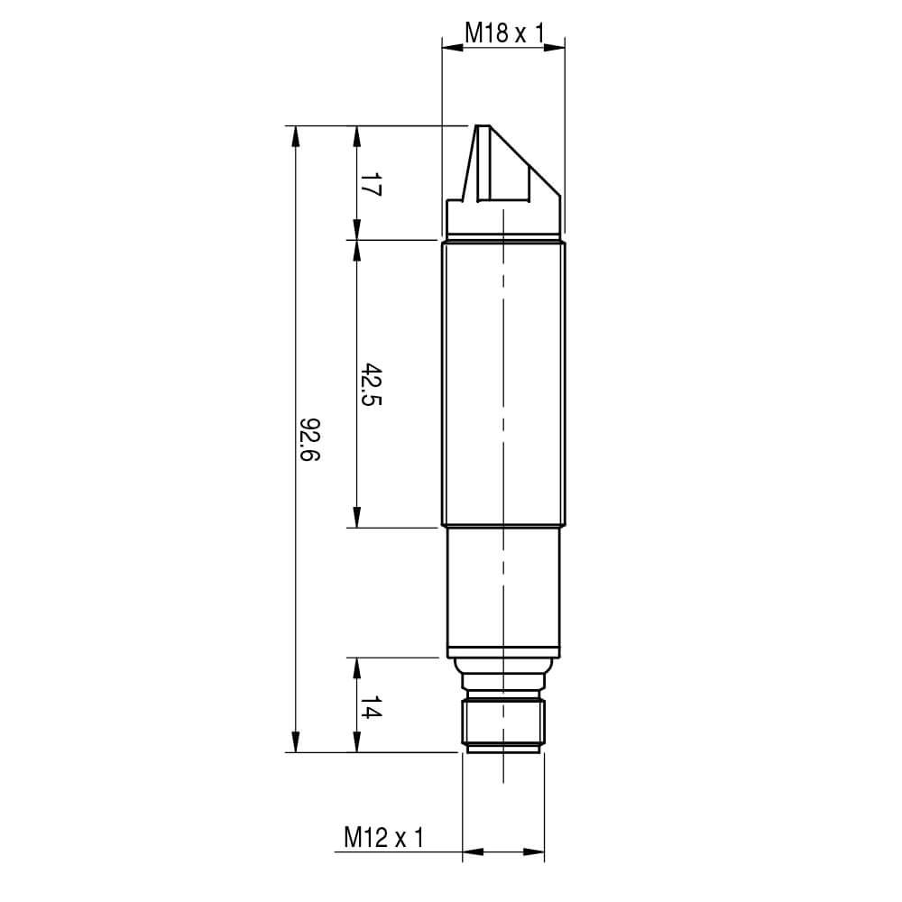Sensor Fotoelétrico FAI9/BP-2E Datasensing — M18 90° difuso 800 mm PNP NO+NC plástico conector M12