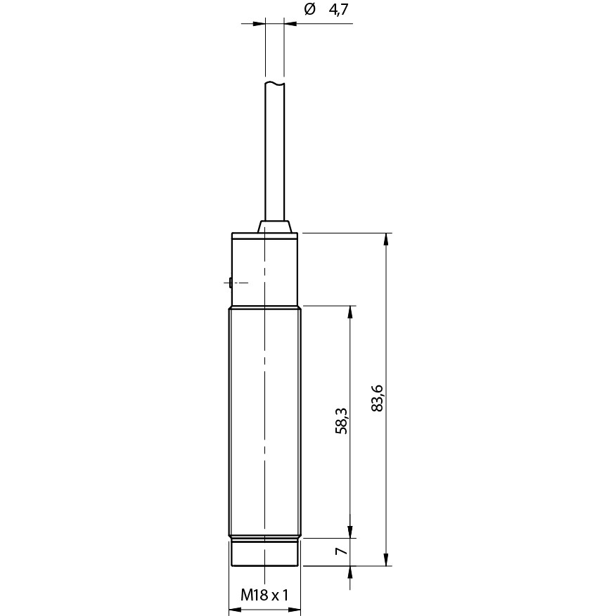 Sensor Fotoelétrico FAL4/BN-1A Datasensing — M18 Axial laser difuso 300 mm ajustável NPN NO+NC metálico cabo 2m axial