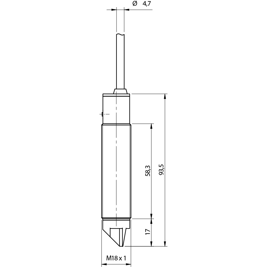 Sensor Fotoelétrico FALN/BN-3A Datasensing — M18 90° laser retrorreflexivo polarizado 20 m ajustável NPN NO+NC metálico cabo 2m axial