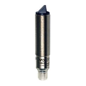 Sensor Fotoelétrico FALS/BN-3E Datasensing — M18 Radial laser classe 1 supressão de fundo 30…80 mm ajustável NPN NO+NC metal conector M12