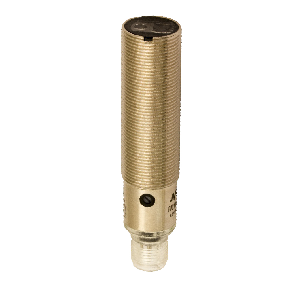 Sensor Fotoelétrico FALW/BN-1E Datasensing — M18 Axial laser class 2 supressão de fundo 30..150 mm ajustável NPN NO+NC metal conector M12