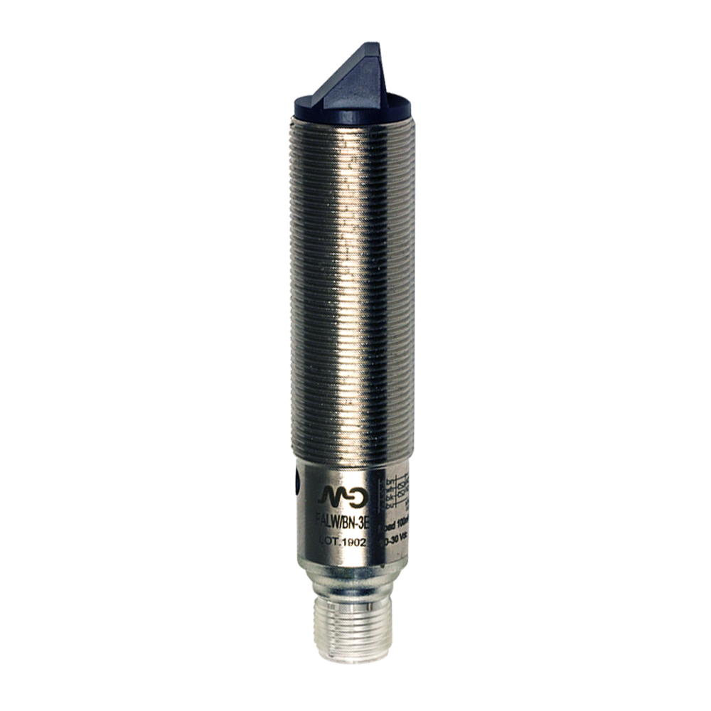 Sensor Fotoelétrico FALW/BP-3E Datasensing — M18 Radial laser class 2 supressão de fundo 25..130 mm ajustável PNP NO+NC metal conector M12