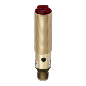 Sensor Fotoelétrico FARS/BN-1E7712 Datasensing — M18 Axial supressão de fundo 60-100 mm ajustável NPN NO+NC metálico conector M12 antirreflexo