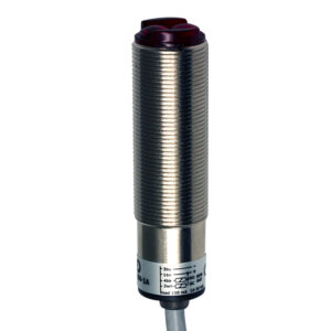 Sensor Fotoelétrico FARW/BN-1A Datasensing — M18 Axial supressão de fundo 35-300 mm ajustável NPN NO+NC metálico cabo 2m axial