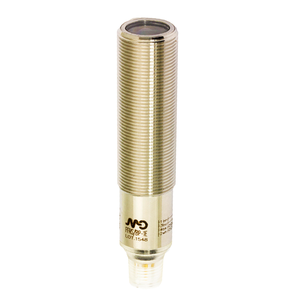Sensor Fotoelétrico FFRL/0P-1EV5 Datasensing — M18 Axial retrorreflexivoivo x trasp.1,5 m ajustável PNP L/D conector M12 corpo liso