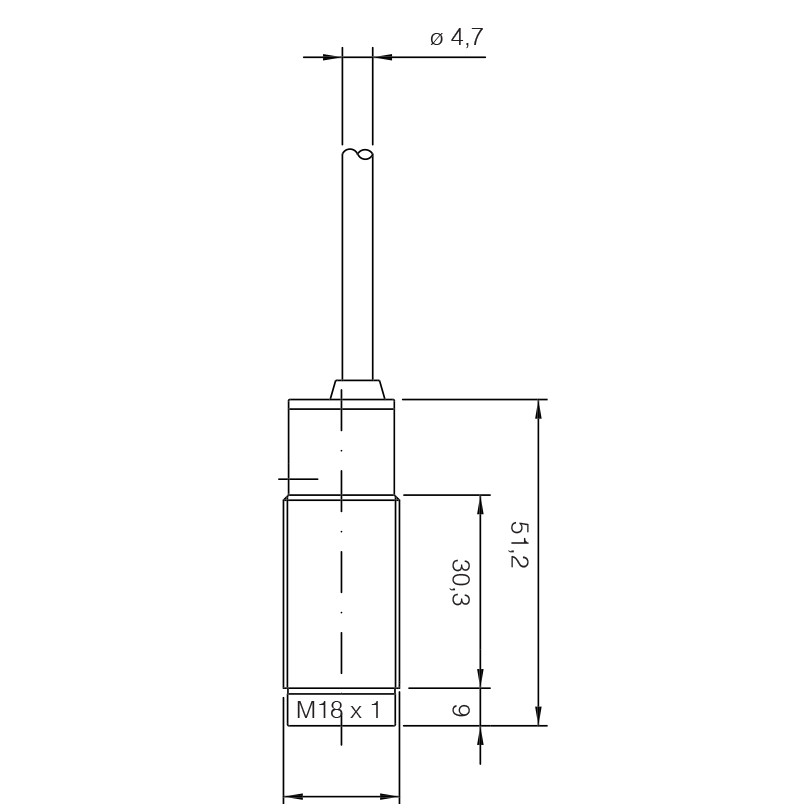 Sensor Fotoelétrico FQIH/00-0A Datasensing — Sensor Fotoelétrico M18 Axial emissor 20 m plástico cabo 2m axial