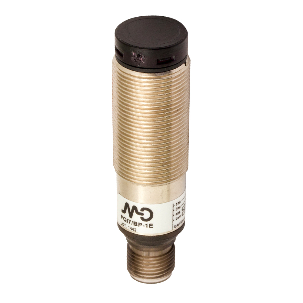 Sensor Fotoelétrico FQRN/BP-1E Datasensing — Sensor Fotoelétrico M18 Axial polarizado 4,5 m ajustável PNP NO +NC metálico conector M12