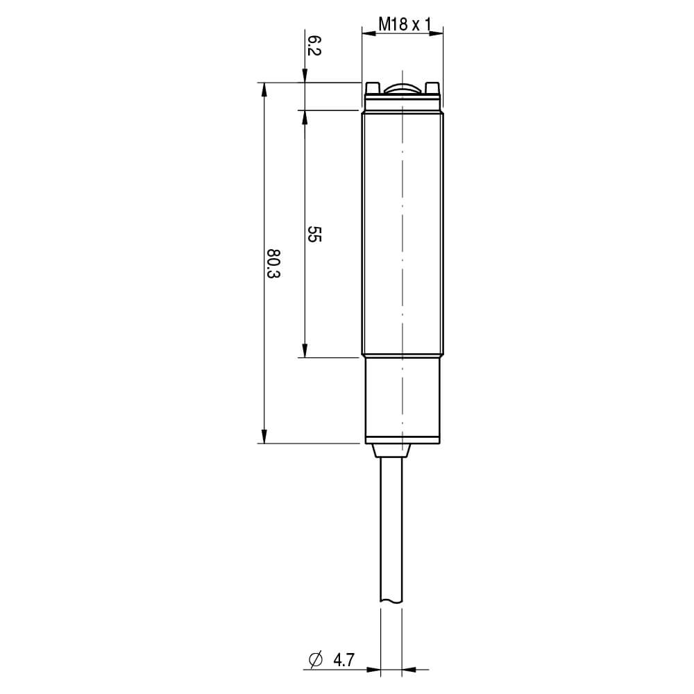 Sensor Fotoelétrico MSP/00-1A Datasensing — M18 polarizado 3,5 m NPN/PNP NO/NC metálico cabo 2m axial