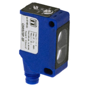 Sensor Fotoelétrico QMRG/0N-0F Datasensing — Miniature cubic photoelectric polarizado ajustável 1,5 m para objetos transparentes NPN L/D conectorM8 4pins