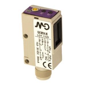 Sensor Fotoelétrico QXP/C0-2E Datasensing — Sensor Fotoelétrico midi polarizado 2,5 m NPN/PNP NO 90° optic conector M12