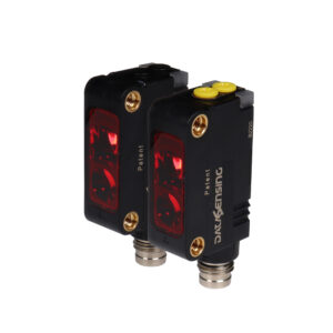 Sensor Fotoelétrico S3N-PH-5-FG01-P-TXRX-LASER-PNP-L-D-M8 Datasensing — Photoelectric miniatura Red Laser emission Through Beam Transmitter andreceptor double trimmer Adj + L/D PNP conector M8 4P