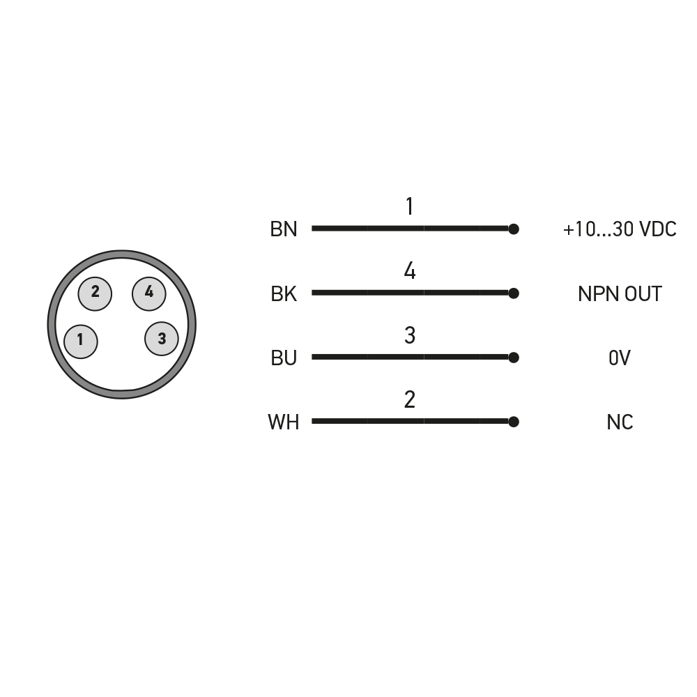 Sensor Fotoelétrico S3N-PR-2-C11-NL-DIFF-NPN-LIGHT-CABLE Datasensing — Fotoelétrico miniatura emissão LED vermelho difuso longa distância 1m simples trimmer Light saída NPN cabo
