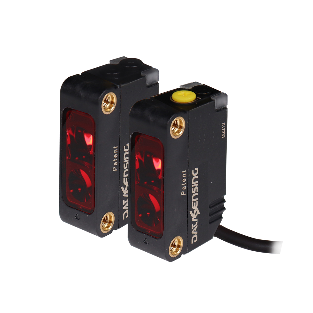 Sensor Fotoelétrico S3N-PR-2-FG01-NL-TXRX-NPN-LIGHT-CABLE Datasensing — Fotoelétrico miniatura emissão LED vermelho Through Feixe Emissor e receptor simples trimmer Light saída NPN cabo