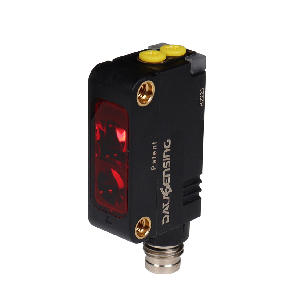 Sensor Fotoelétrico S3N-PR-5-C12-P Datasensing — Photoelectric miniatura emissão LED infravermelho difuso longa distância 1m double trimmer Adj + L/D PNP Out M8-4p conector