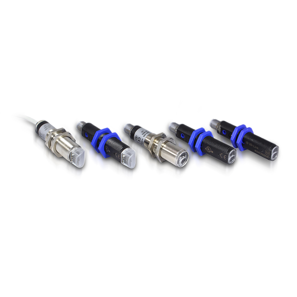 Sensor Fotoelétrico S5N-SA-3-D50-PK Datasensing — plástico Curto Tubular M18 Axial ótica emissão LED vermelho sem ajuste fixo Foco entrada L/D PNP NO saída Pig tail M12 4pinos conector