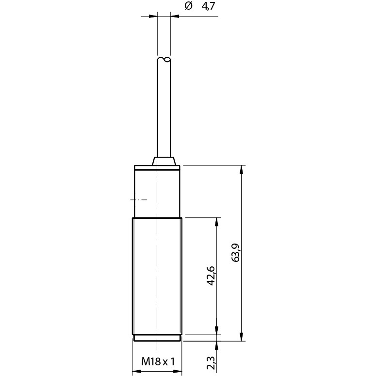 Sensor Fotoelétrico SS1/0P-1A Datasensing — M18 Bgs 100 mm PNP L/D metal cabo 2m axial