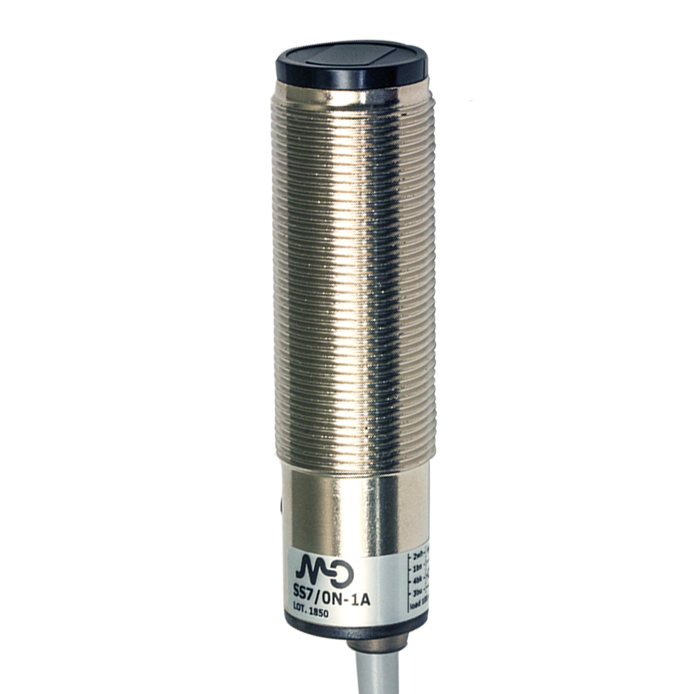 Sensor Fotoelétrico SS7/0P-1A Datasensing — M18 difuso 400 mm PNP L/D metálico ajustável cabo 2m axial