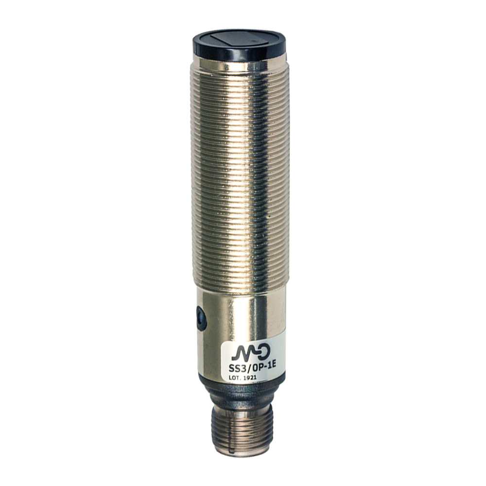 Sensor Fotoelétrico SS7/LP-1E Datasensing — Sensor Fotoelétrico M18 difuso 400 mm PNP Lon metálico ajustável conector M12