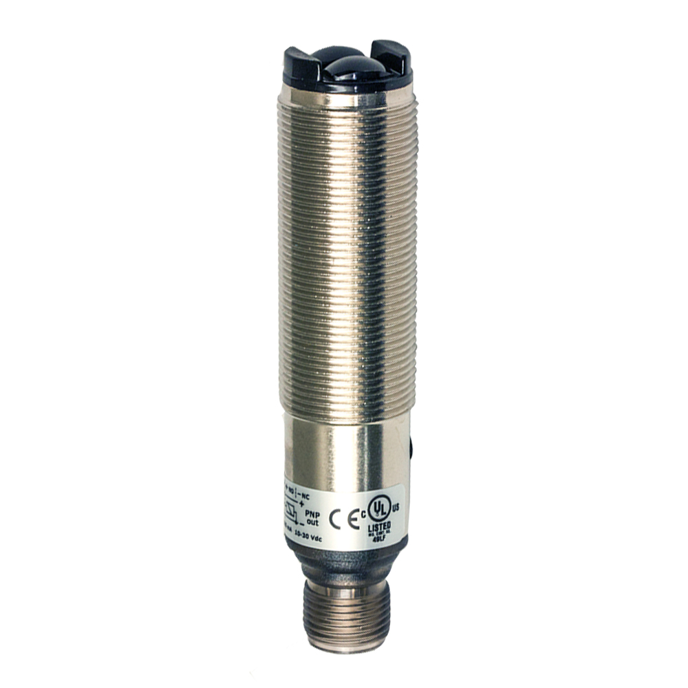 Sensor Fotoelétrico SS8/0P-1E Datasensing — M18 difuso 800 mm PNP L/D metálico ajustável conector M12