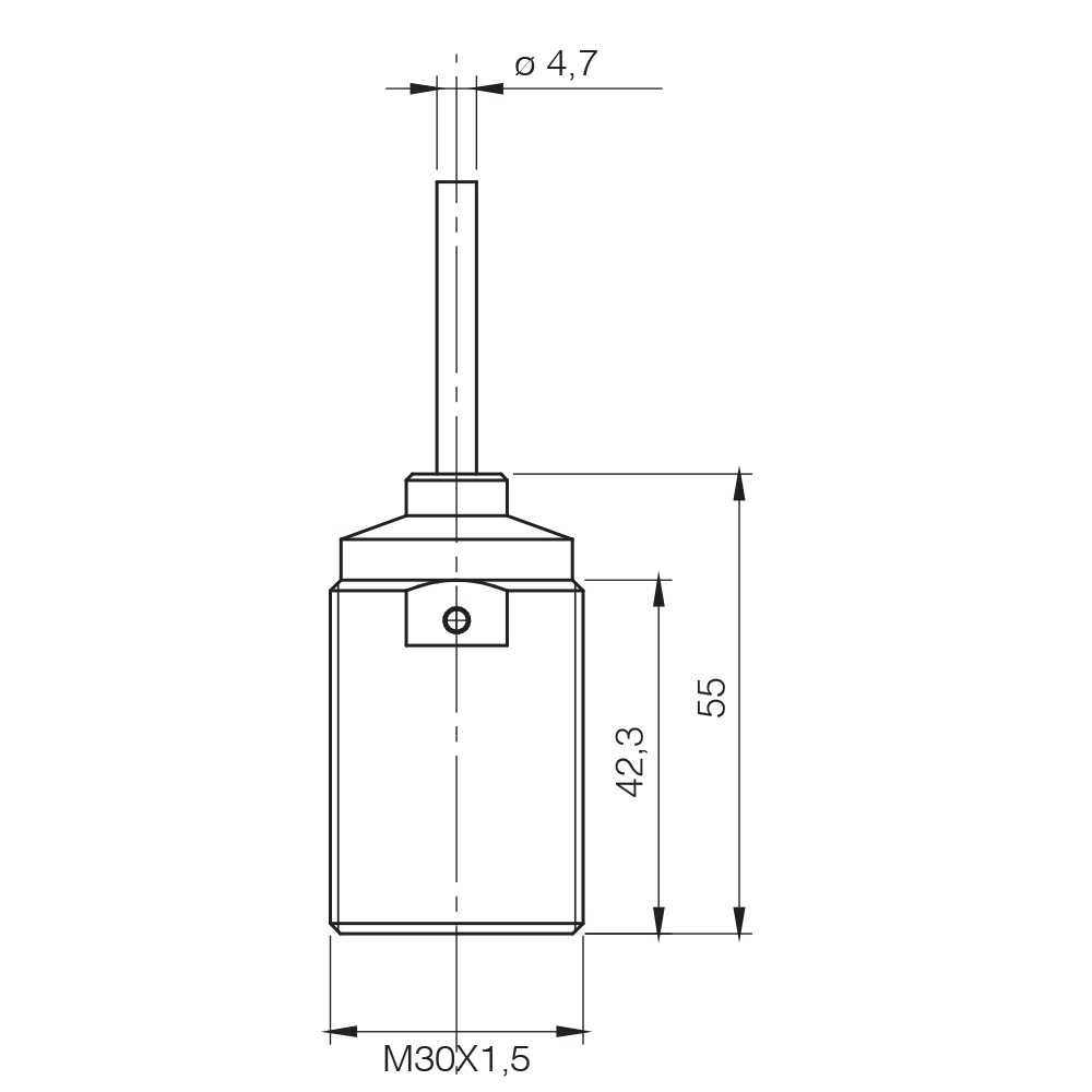 Sensor Fotoelétrico V3T1/S0-3A8F Datasensing — Sensor Indutivo AC/DC M30, blindado, PUR cabo exit, NC (Vac)-NC/NO (Vdc)