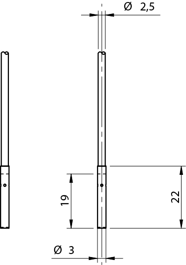 Sensor Indutivo AA1/AN-3A Datasensing — Ø3 NO/NPN Sn 1 mm cabo 2m axial
