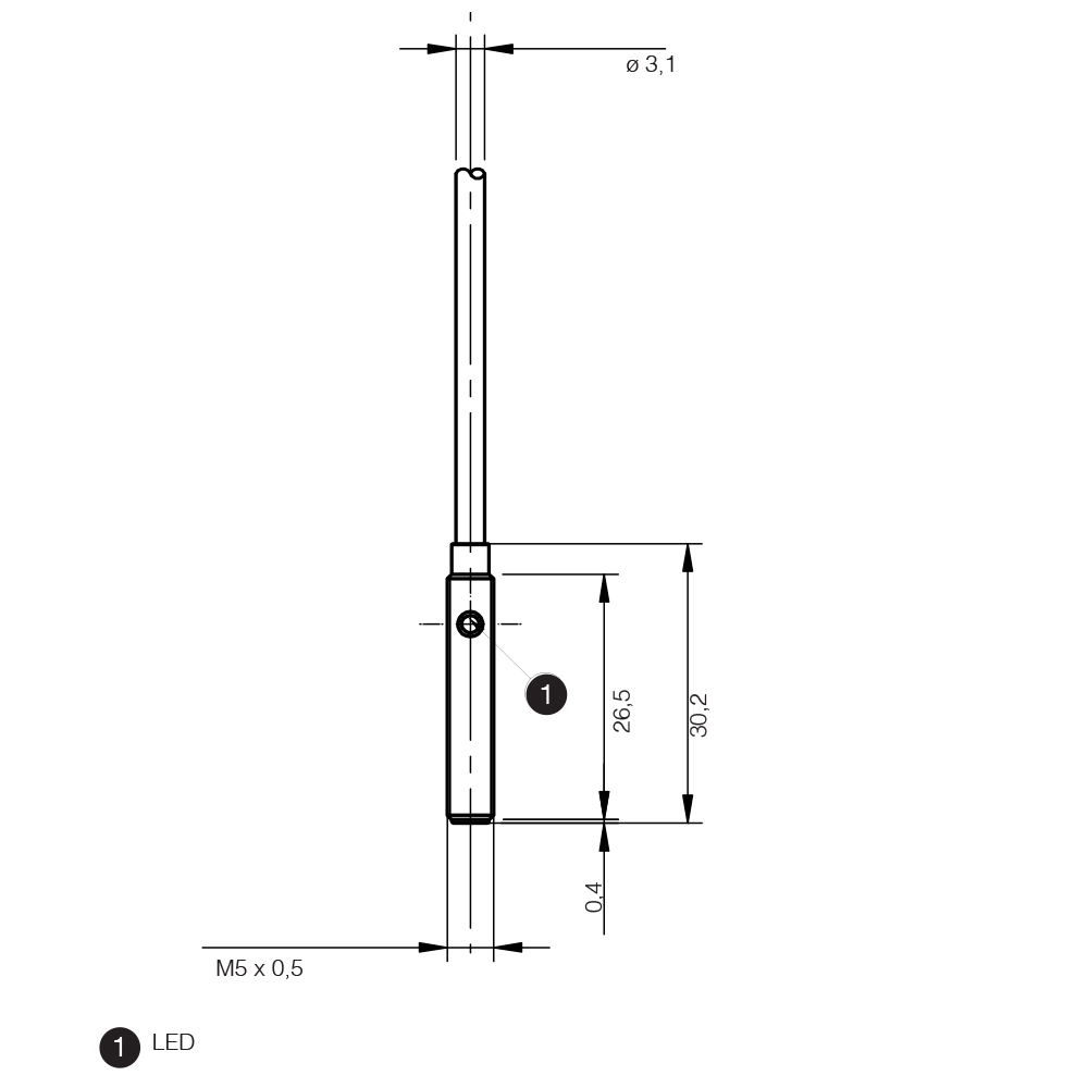 Sensor Indutivo AD1/AP-3A Datasensing — M5 Sn 1,5 mm NO/PNP cabo 2m axial