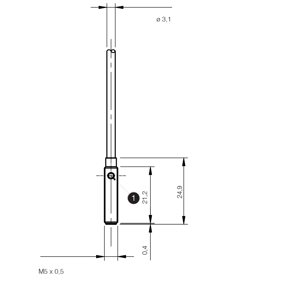Sensor Indutivo AD6/AN-1A Datasensing — M5 Sn 0,8 mm NO/NPN cabo 2m axial