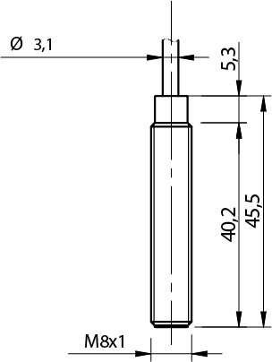 Sensor Indutivo AE1/AP-3A Datasensing — M8 LD blindado NO/PNP cabo 2m axial