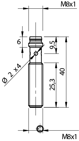 Sensor Indutivo AE6/AP-1F Datasensing — M8 curto blindado NO/PNP conector M8