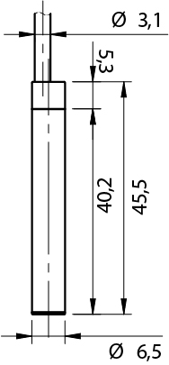 Sensor Indutivo AH1/AN-3A Datasensing — Ø6,5 mm LD blindado NO/NPN cabo 2m axial