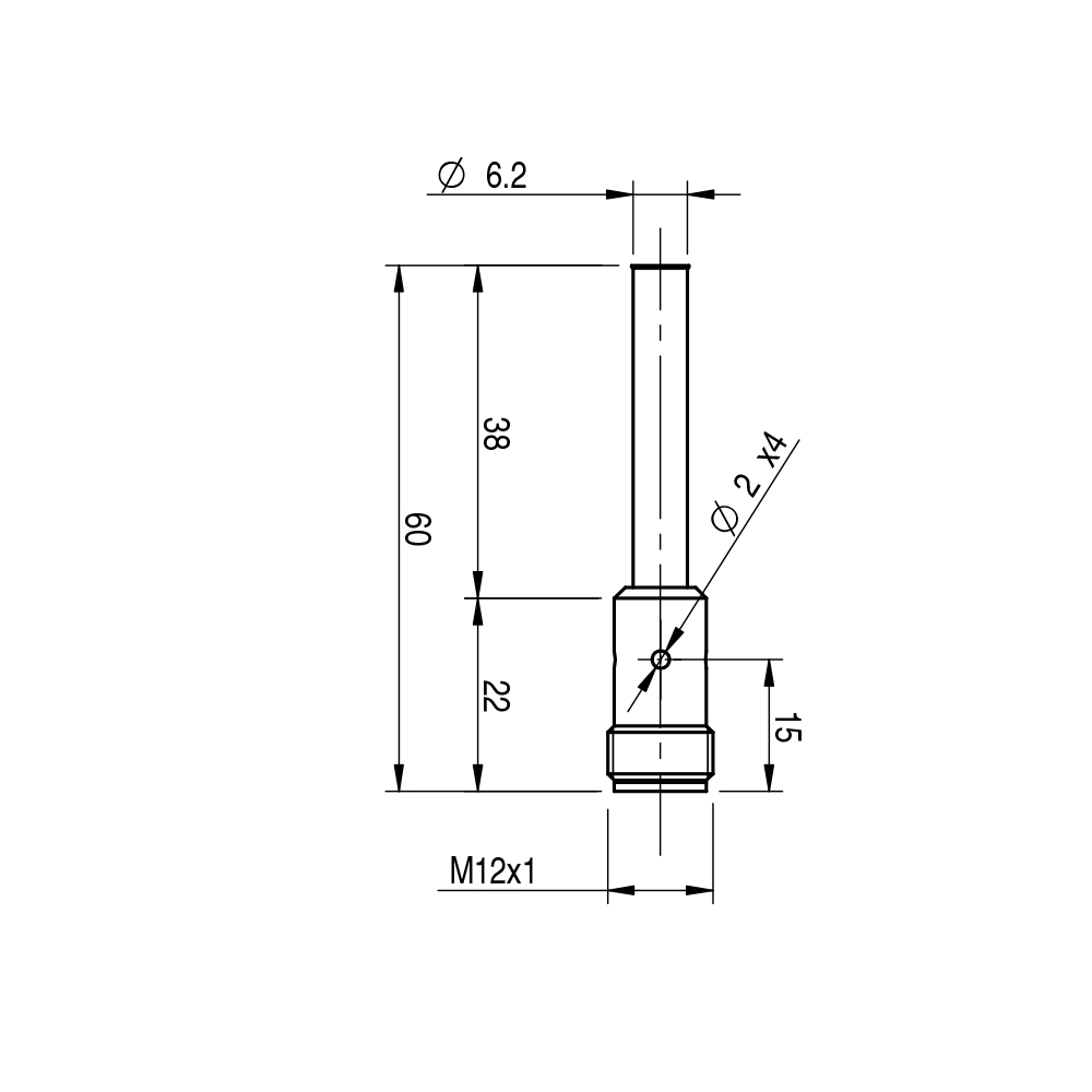 Sensor Indutivo AH1/AP-4H Datasensing — Ø6,5 mm LD não blindado NO/PNP conector M12