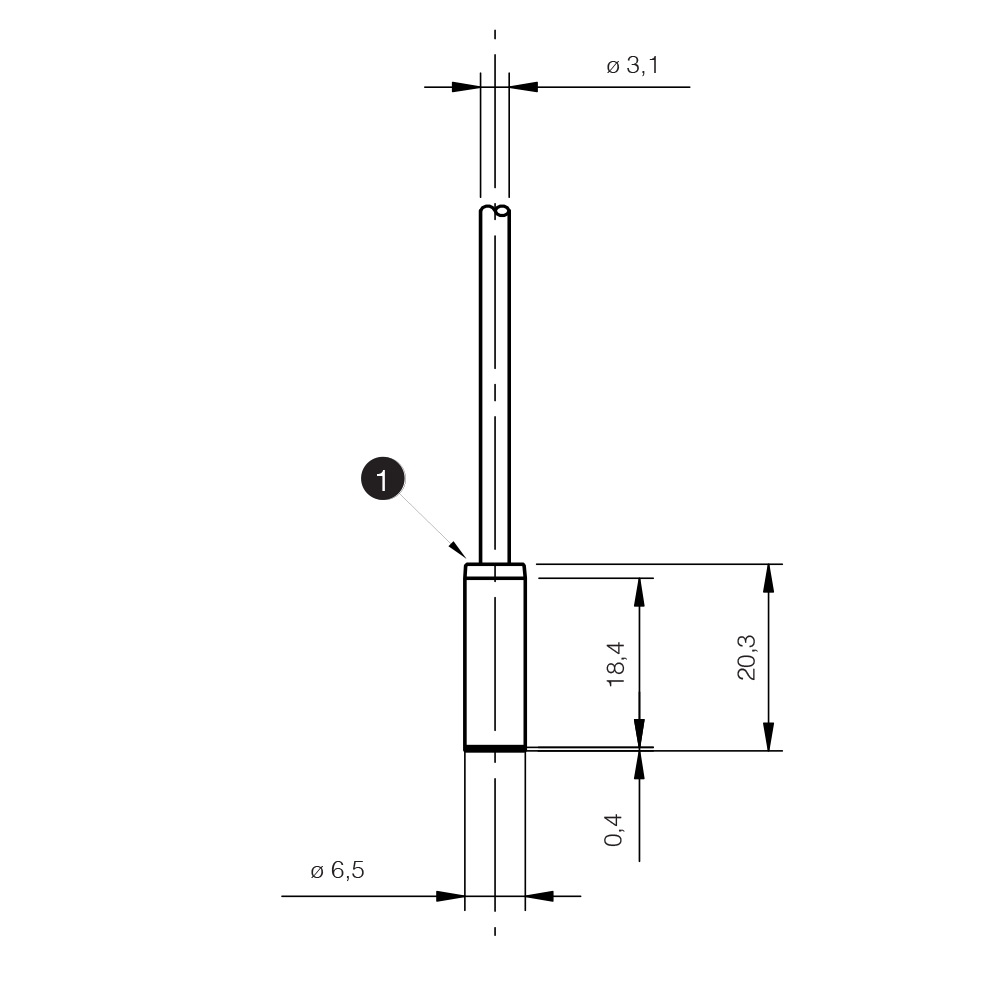 Sensor Indutivo AHS/AN-3A Datasensing — Ø6,5 Sn 2 mm NO/NPN cabo 2m axial