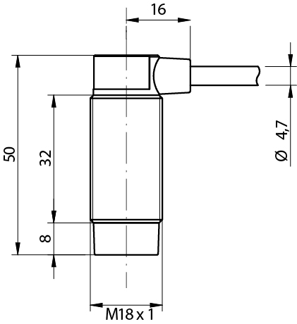 Sensor Fotoelétrico AK1/AP-2C Datasensing — Ind.M18,PNP-NO,cabo 90°,Nsch-STD