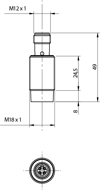 Sensor Indutivo AK6/AN-4H Datasensing — Ind.M18,NPN-NO,cabo M12,Nsch-LD