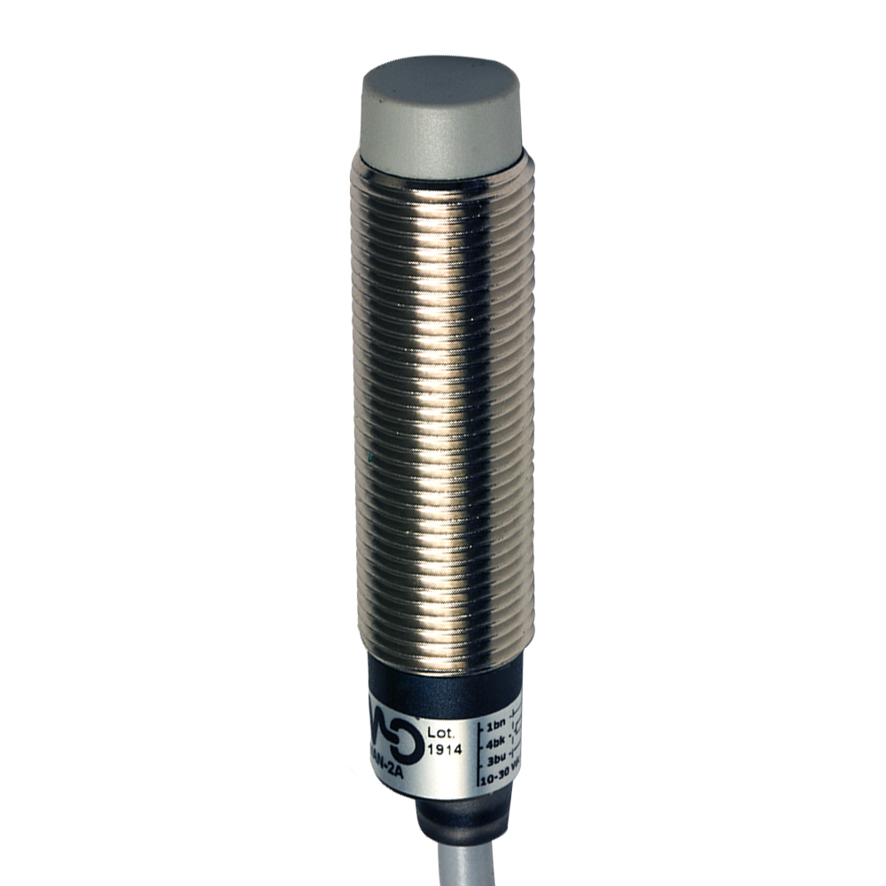 Sensor Indutivo AM1/CN-4A2Q Datasensing — M12 não blindado NC/NPN cabo 2m axial Imax = 400mA